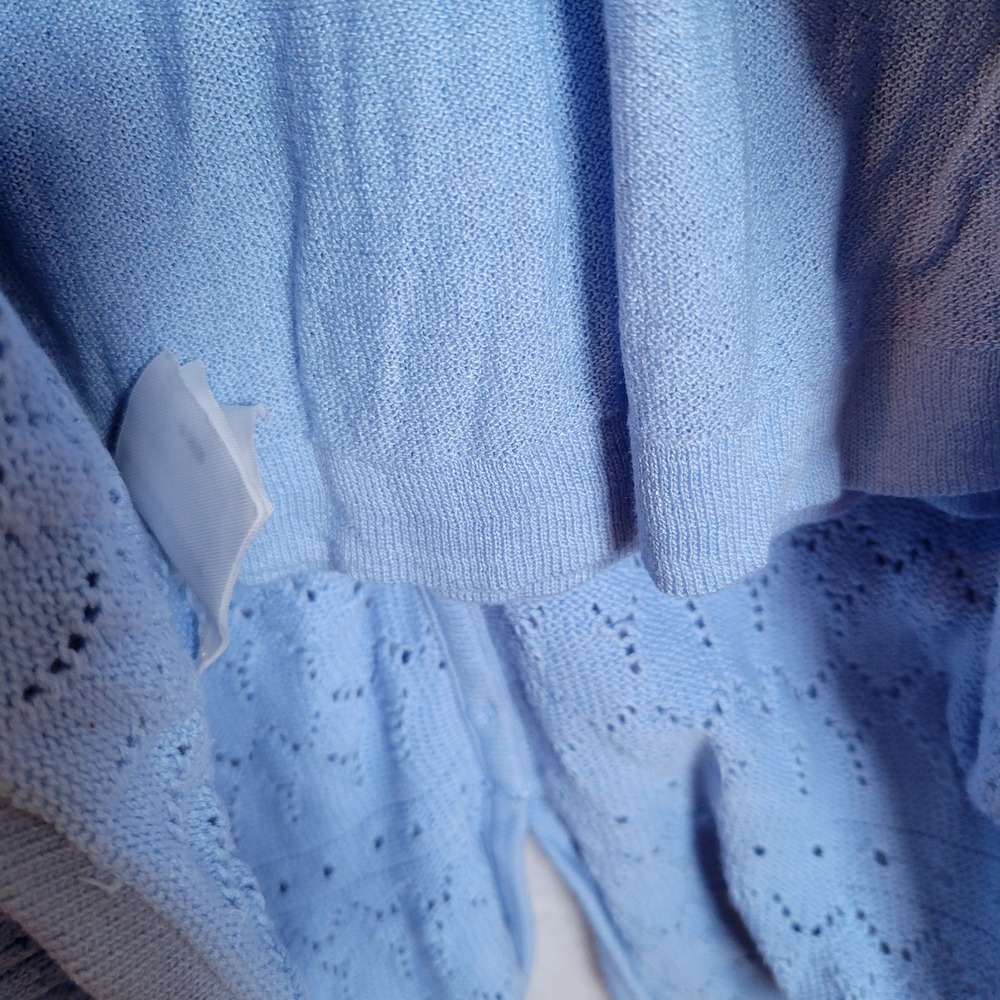 Derek Lam Collective Womens Crochet Open Knit Button Midi Dress Size XS Blue - Picture 9 of 11